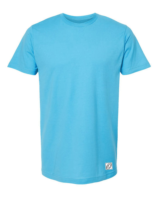 Tultex Adult Fine Jersey Crewneck Short Sleeve Tee - Solid Colors - Blue/Green