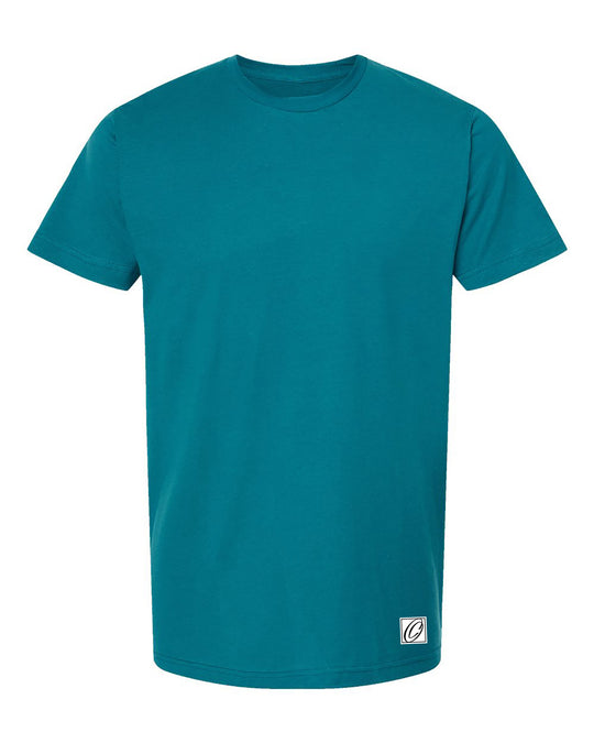 Tultex Adult Fine Jersey Crewneck Short Sleeve Tee - Solid Colors - Blue/Green