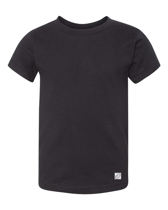 Bella Canvas Toddler Jersey Cotton Crew Neck Short Sleeve Tee - Black/White/Gray/Blue/Green
