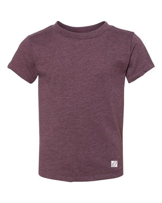 Bella Canvas Toddler Jersey Cotton Crew Neck Short Sleeve Tee - Red/Purple/Yellow/Tan
