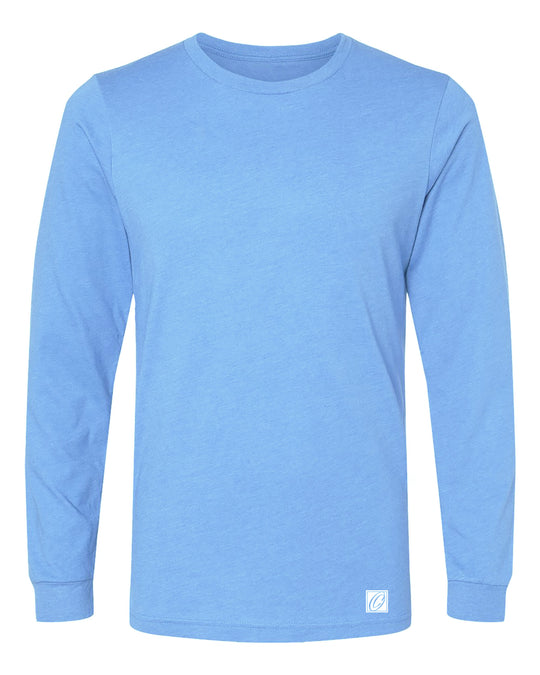 Bella Canvas Adult Heather CVC Crew Neck Long Sleeve Tee - Black/Gray/Blue/Green