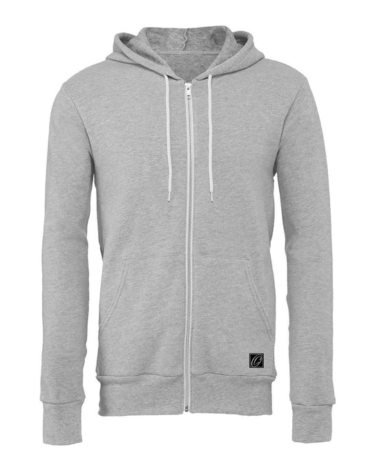 Bella Canvas Adult Midweight Sponge Fleece Full-Zip Hoodie - Black/Gray/White