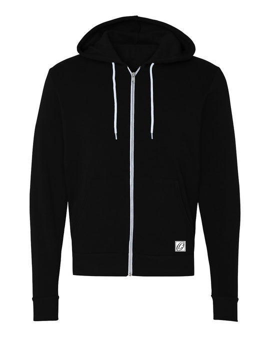 Bella Canvas Adult Midweight Sponge Fleece Full-Zip Hoodie - Black/Gray/White