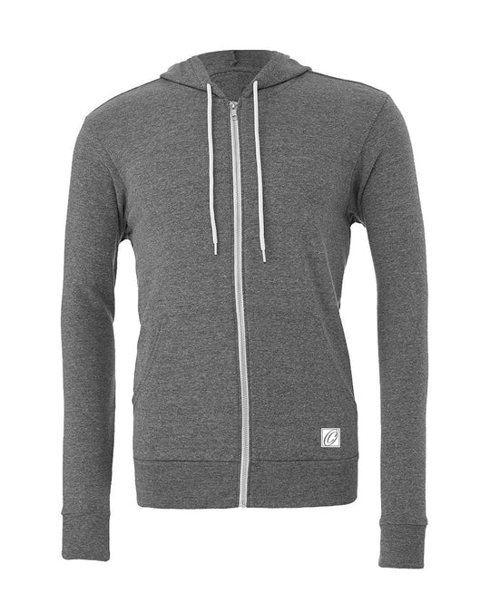 Bella Canvas Adult Midweight Sponge Fleece Full-Zip Hoodie - Black/Gray/White