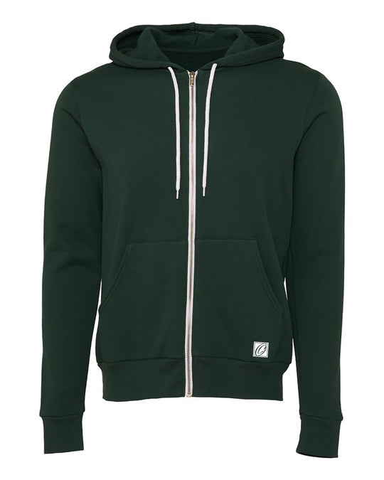Bella Canvas Adult Midweight Sponge Fleece Full-Zip Hoodie - Blue/Green