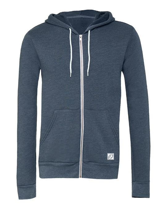 Bella Canvas Adult Midweight Sponge Fleece Full-Zip Hoodie - Blue/Green