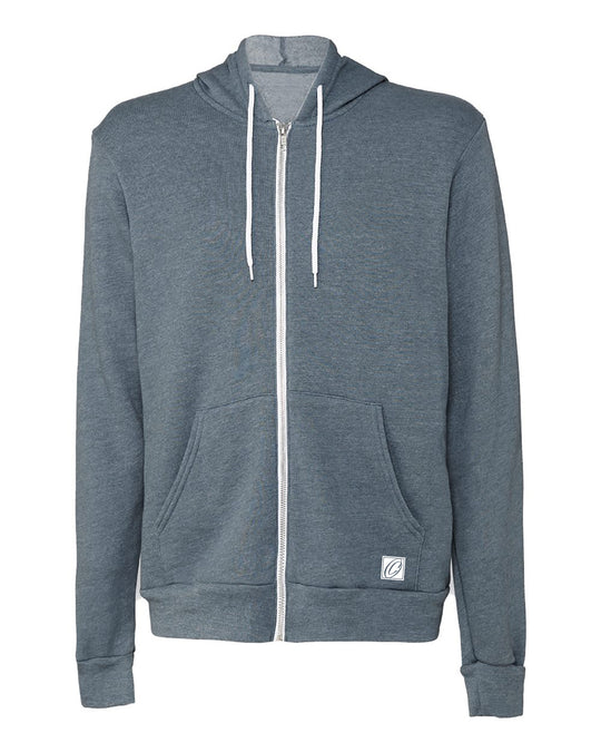 Bella Canvas Adult Midweight Sponge Fleece Full-Zip Hoodie - Blue/Green