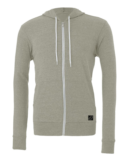 Bella Canvas Adult Midweight Sponge Fleece Full-Zip Hoodie - Black/Gray/White