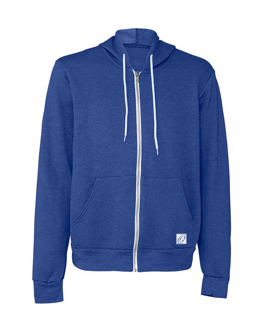 Bella Canvas Adult Midweight Sponge Fleece Full-Zip Hoodie - Blue/Green