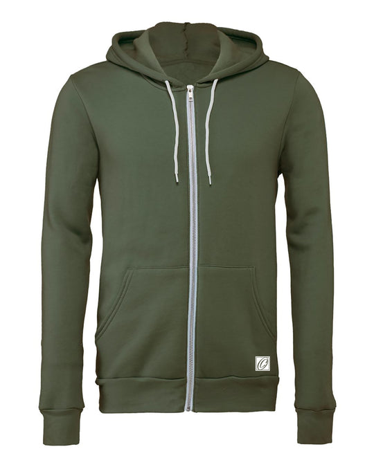 Bella Canvas Adult Midweight Sponge Fleece Full-Zip Hoodie - Blue/Green