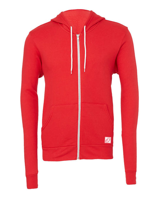 Bella Canvas Adult Midweight Sponge Fleece Full-Zip Hoodie - Red/Yellow/Orange/Purple/Tan