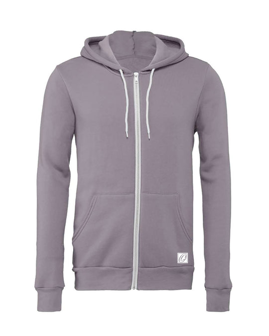 Bella Canvas Adult Midweight Sponge Fleece Full-Zip Hoodie - Black/Gray/White