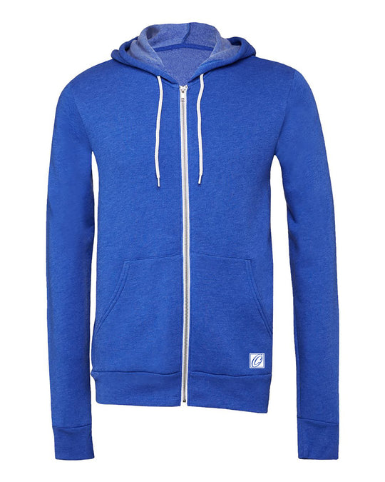 Bella Canvas Adult Midweight Sponge Fleece Full-Zip Hoodie - Blue/Green
