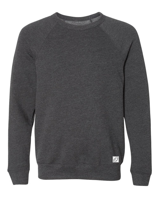 Bella Canvas Adult Midweight Sponge Fleece Raglan Sleeve Crewneck Sweatshirt - Black/Gray/White
