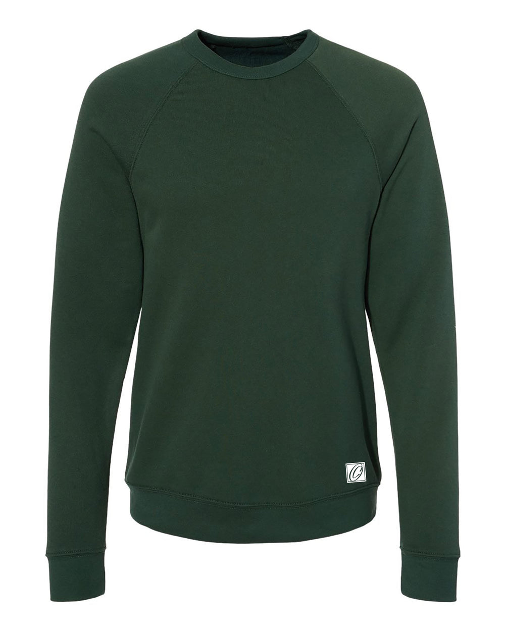 Bella Canvas Adult Midweight Sponge Fleece Raglan Sleeve Crewneck Sweatshirt - Blue/Green