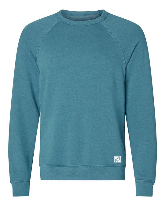 Bella Canvas Adult Midweight Sponge Fleece Raglan Sleeve Crewneck Sweatshirt - Blue/Green