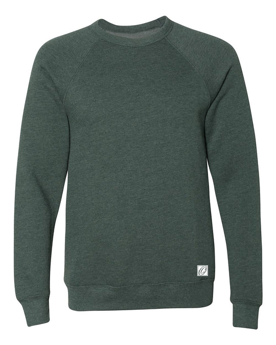 Bella Canvas Adult Midweight Sponge Fleece Raglan Sleeve Crewneck Sweatshirt - Blue/Green