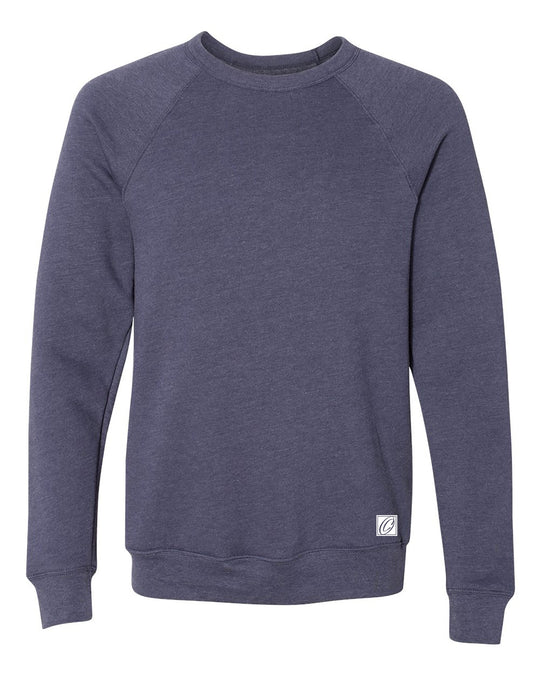 Bella Canvas Adult Midweight Sponge Fleece Raglan Sleeve Crewneck Sweatshirt - Blue/Green
