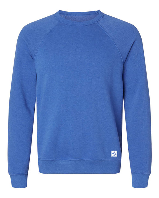 Bella Canvas Adult Midweight Sponge Fleece Raglan Sleeve Crewneck Sweatshirt - Blue/Green