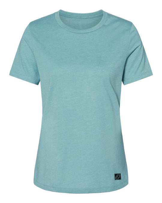 Bella Canvas Ladies Relaxed Fit Heather CVC Crew Neck Short Sleeve Tee - Black/Gray/White/Blue/Green