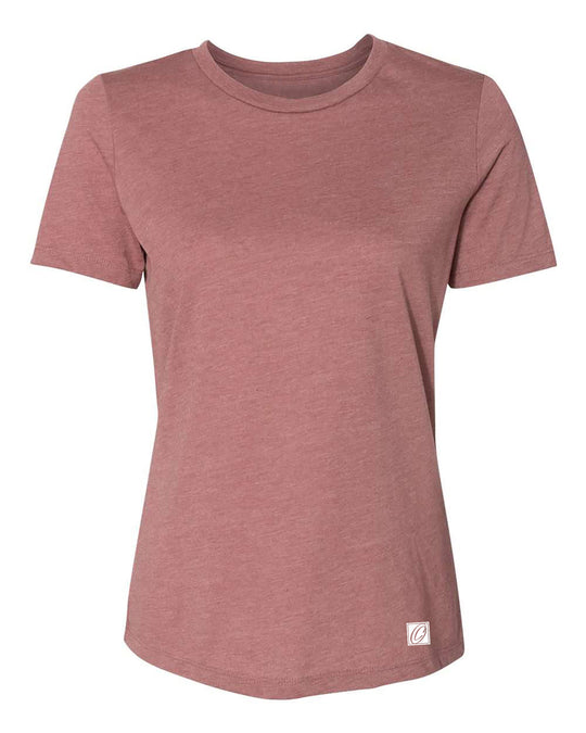Bella Canvas Ladies Relaxed Fit Heather CVC Crew Neck Short Sleeve Tee - Red/Pink/Yellow/Orange/Tan