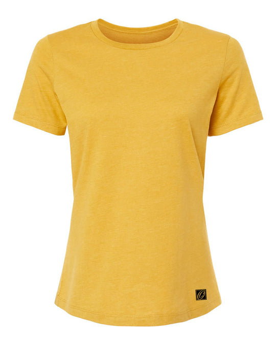 Bella Canvas Ladies Relaxed Fit Heather CVC Crew Neck Short Sleeve Tee - Red/Pink/Yellow/Orange/Tan