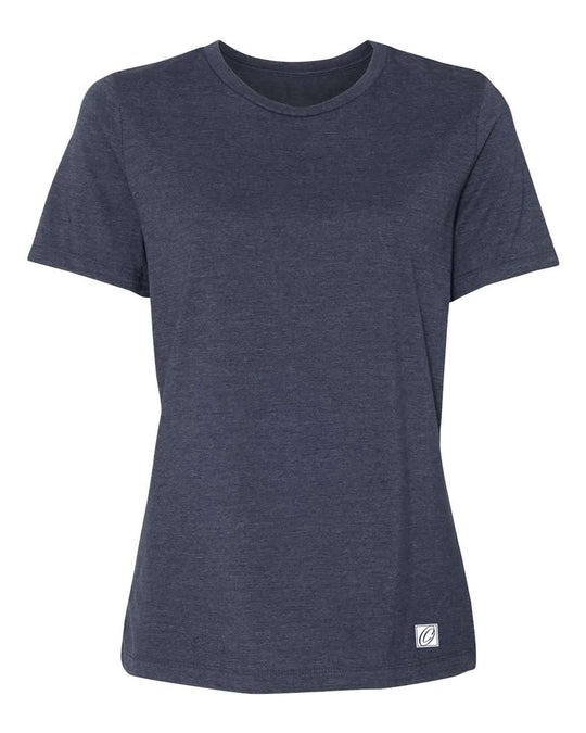 Bella Canvas Ladies Relaxed Fit Heather CVC Crew Neck Short Sleeve Tee - Black/Gray/White/Blue/Green