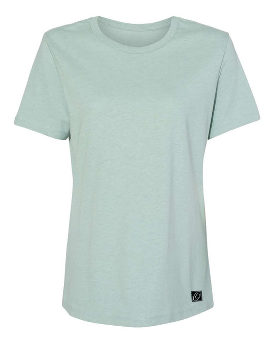 Bella Canvas Ladies Relaxed Fit Heather CVC Crew Neck Short Sleeve Tee - Black/Gray/White/Blue/Green