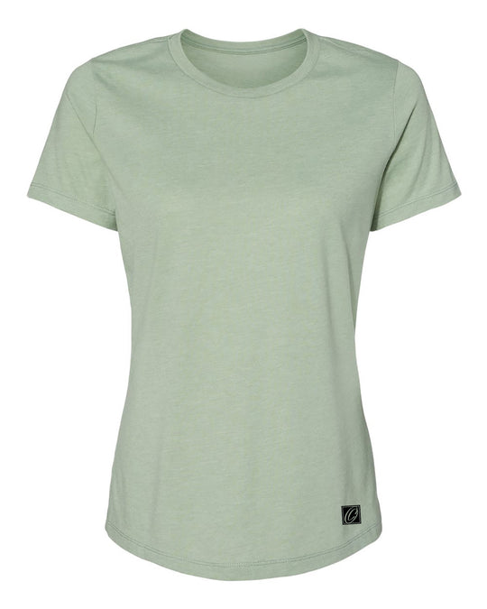 Bella Canvas Ladies Relaxed Fit Heather CVC Crew Neck Short Sleeve Tee - Black/Gray/White/Blue/Green