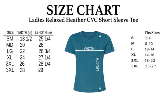 Bella Canvas Ladies Relaxed Fit Heather CVC Crew Neck Short Sleeve Tee - Black/Gray/White/Blue/Green