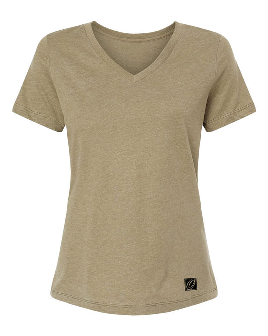 Bella Canvas Ladies Relaxed Heather CVC V-Neck Short Sleeve Tee