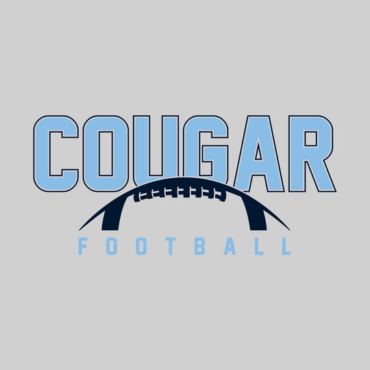 All Saints Cougars - Football - Outlined Cougar with Half Football Shape