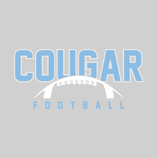 All Saints Cougars - Football - Outlined Cougar with Half Football Shape