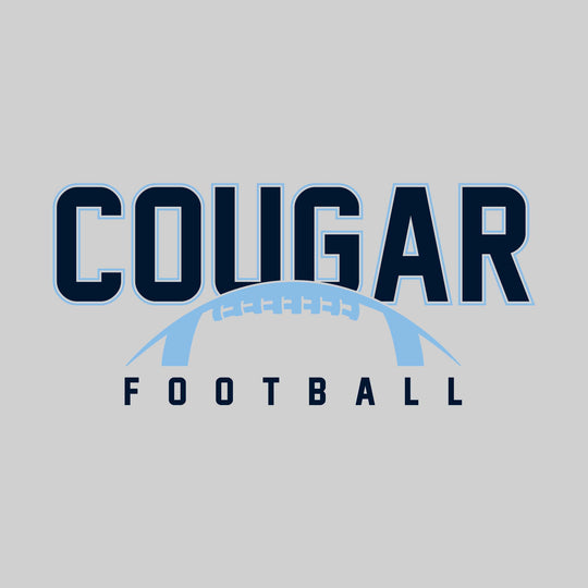 All Saints Cougars - Football - Outlined Cougar with Half Football Shape