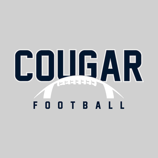 All Saints Cougars - Football - Outlined Cougar with Half Football Shape