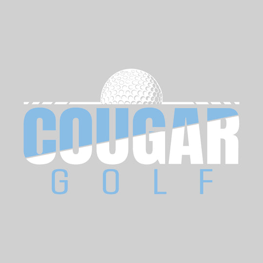 All Saints Cougars - Golf - Split-Color Team Name with Golf Ball