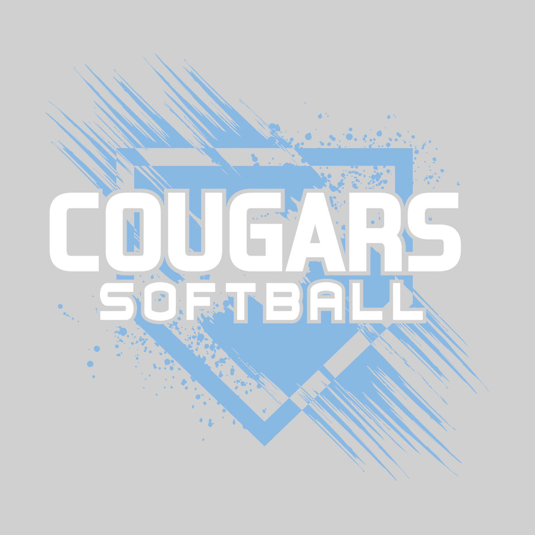 All Saints Cougars - Softball - Home Plate with Brush Strokes