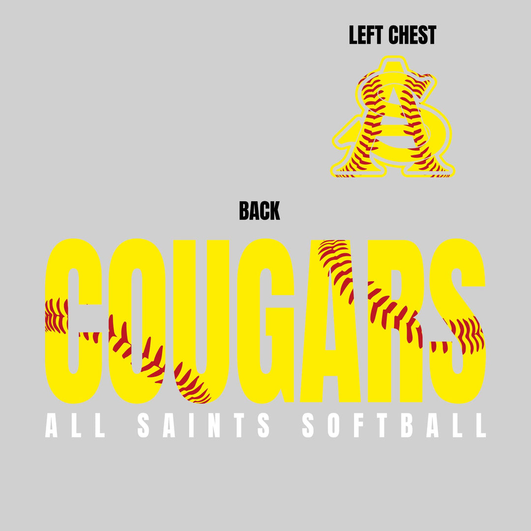All Saints Cougars - Softball - Yellow Cougars with Threads