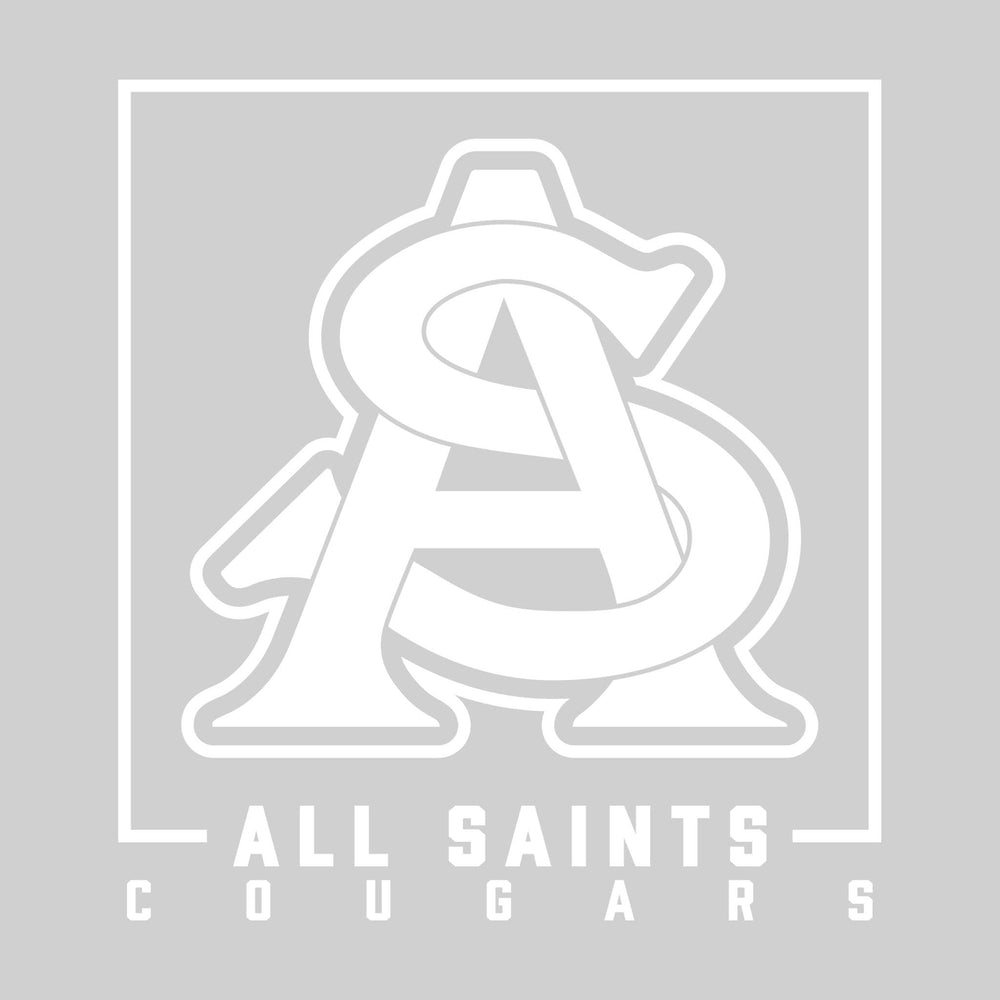 All Saints Cougars - Spirit Wear - Boxed Mascot with School Name