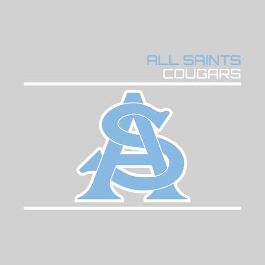 All Saints Cougars - Spirit Wear - Bracketed Mascot with Upper Right School Name