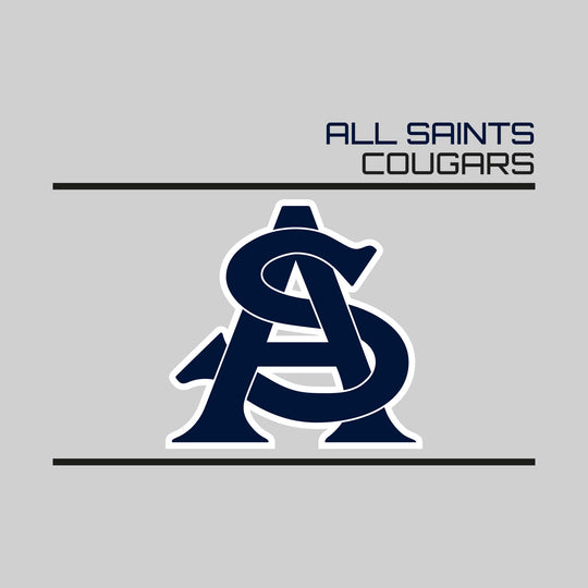 All Saints Cougars - Spirit Wear - Bracketed Mascot with Upper Right School Name