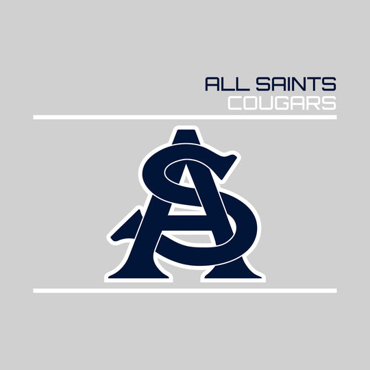 All Saints Cougars - Spirit Wear - Bracketed Mascot with Upper Right School Name