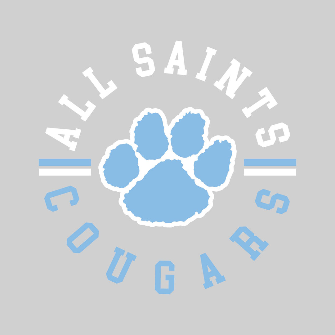 All Saints Cougars - School Spirit Wear - Circular Text with Mascot