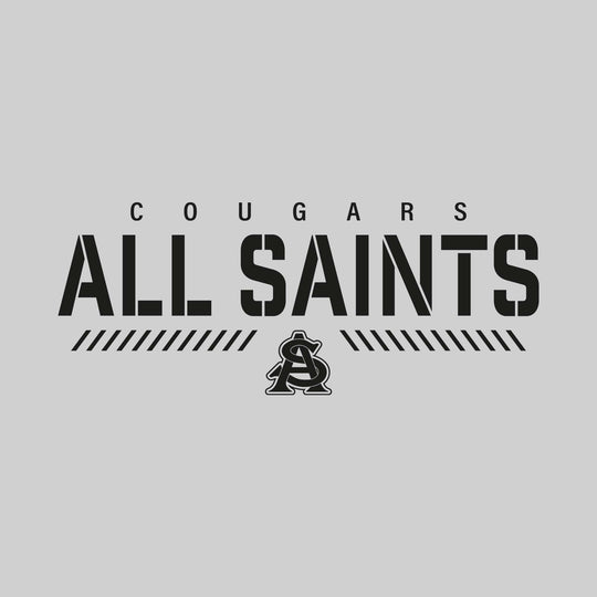 All Saints Cougars - Spirit Wear - Stenciled School Name with Mascot
