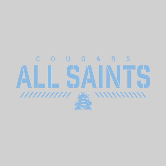 All Saints Cougars - Spirit Wear - Stenciled School Name with Mascot
