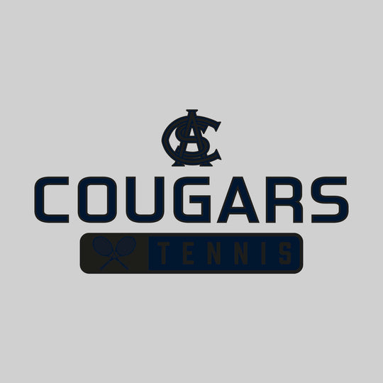 All Saints Cougars - Tennis - Mascot Over Name with Rounded Rectangle