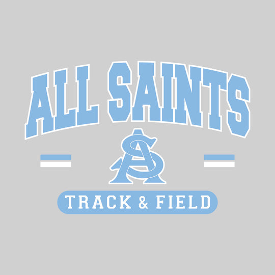 All Saints Cougars - Track & Field - Arched School Name Over Mascot with School Color Bars