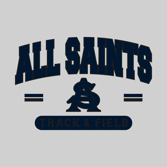 All Saints Cougars - Track & Field - Arched School Name Over Mascot with School Color Bars