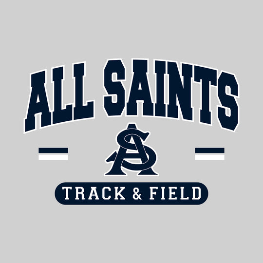 All Saints Cougars - Track & Field - Arched School Name Over Mascot with School Color Bars