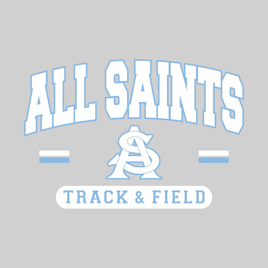 All Saints Cougars - Track & Field - Arched School Name Over Mascot with School Color Bars